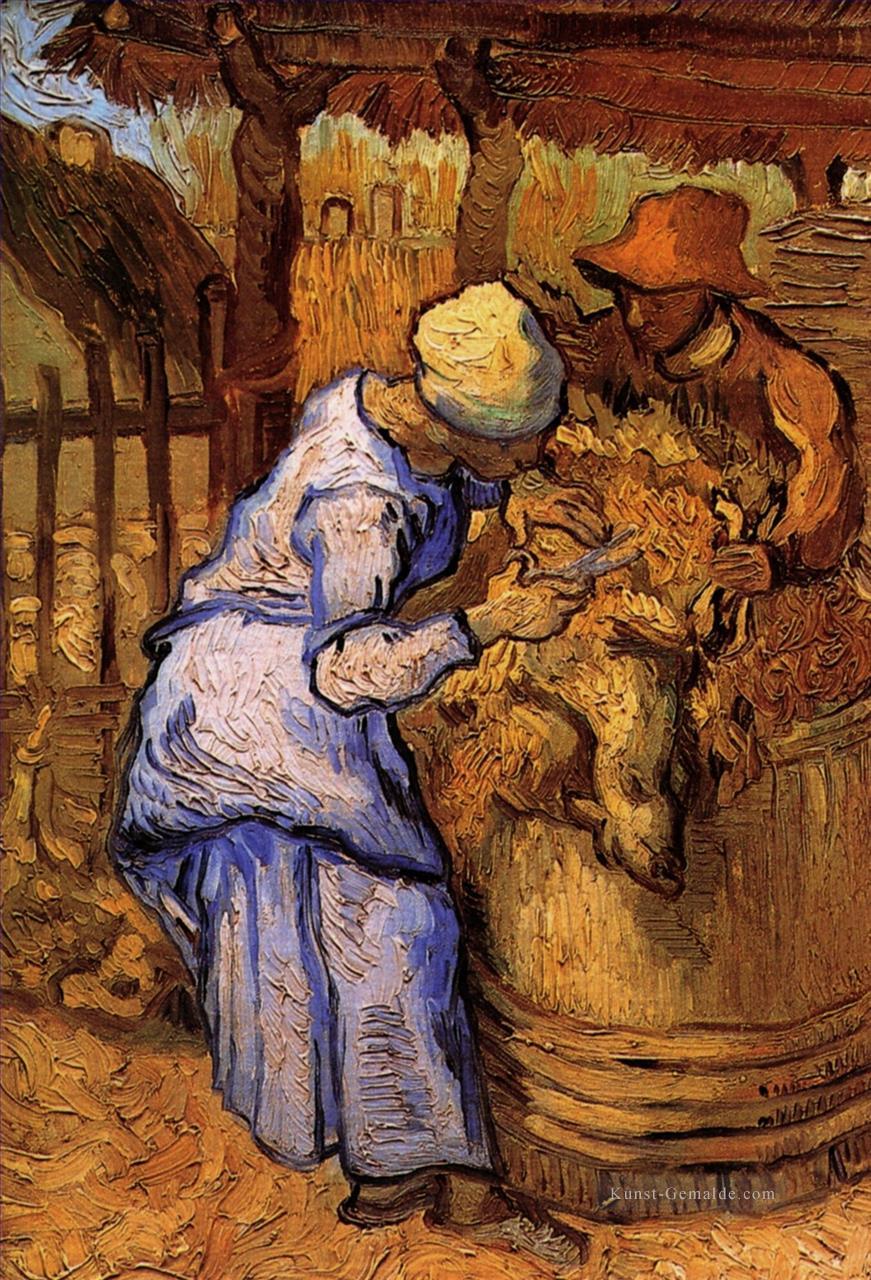 Schaf Shearers Die nach Hirse Vincent van Gogh Ölgemälde